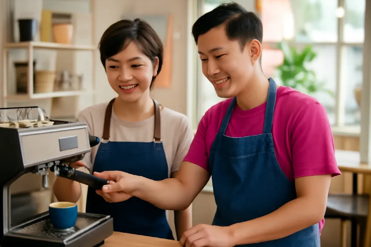 Video đào tạo nhân viên: mỗi quy trình một video, mẫu mở ca quán